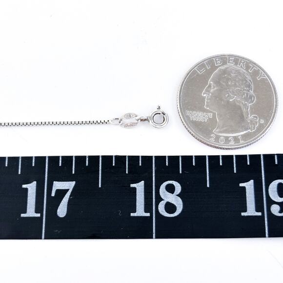 Vintage Indonesia IBB Sterling Silver 925 0.8mm Box Chain Necklace 18” - Picture 3 of 4